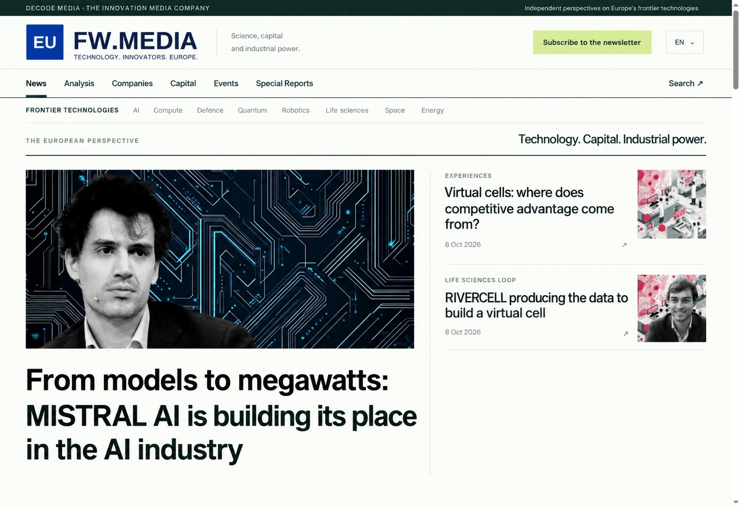 FW.MEDIA website interface